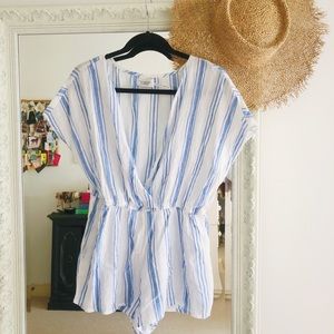 Out From Under Blue Gauze Romper/Cover-Up